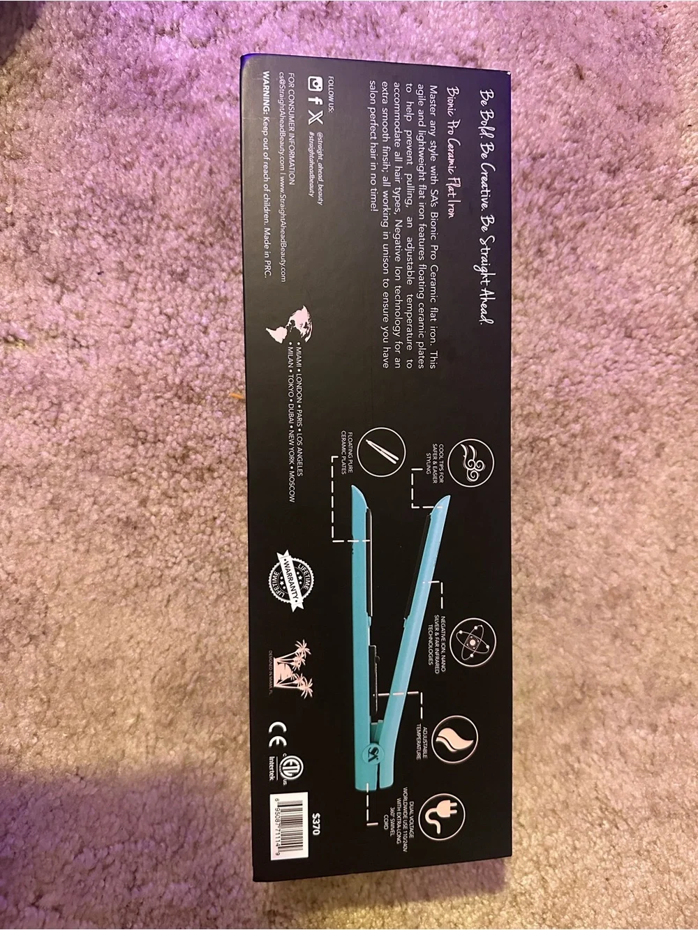 Stylish Pro Ceramic Hair Straightener - Blue by
